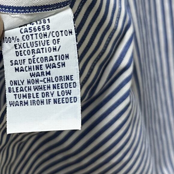 Ralph Lauren Mens Stripe Classic Fit Oxford Shirt Mens Size 18 Blue Preppy Golf - Picture 8 of 8